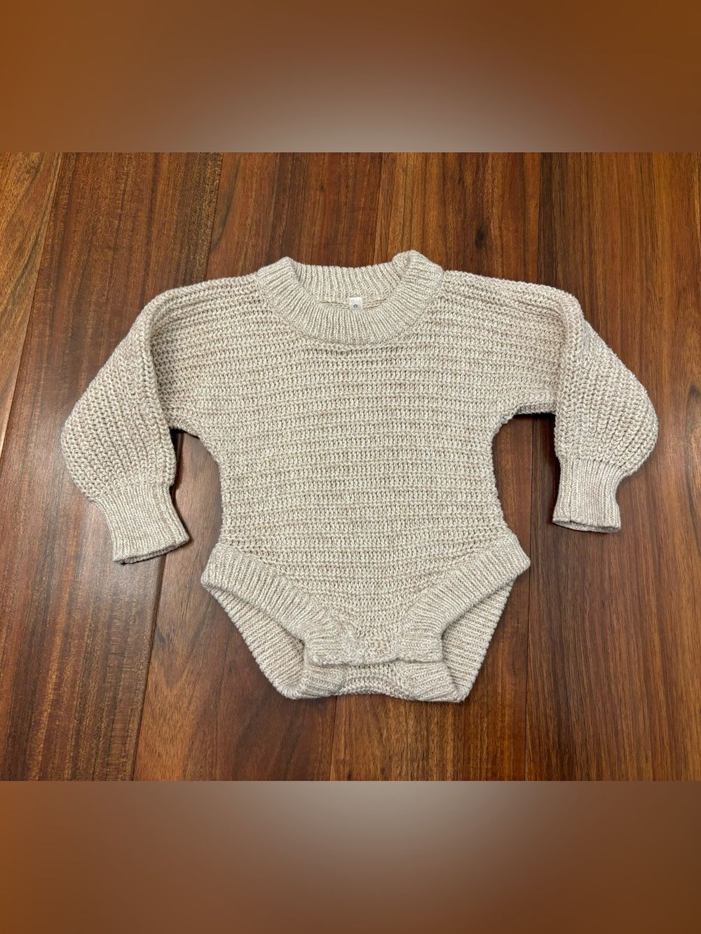 OAT cream long sleeve sweater onesie romper